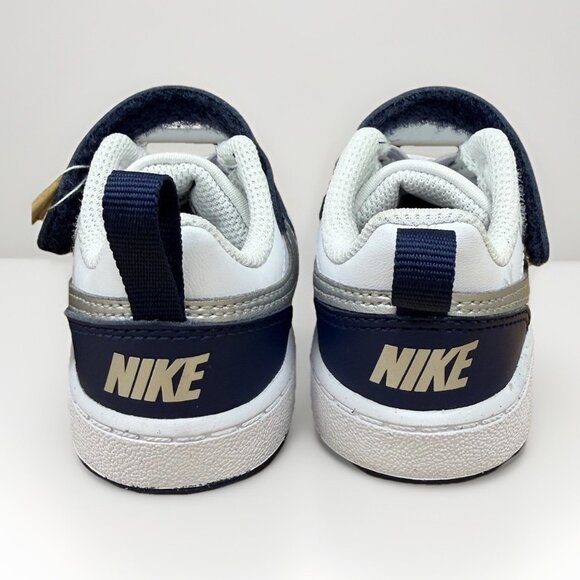 Nike Toddler Court Borough Low Recraft Sneakers size 5C Baby Shoes Navy/Silver - Picture 5 of 10